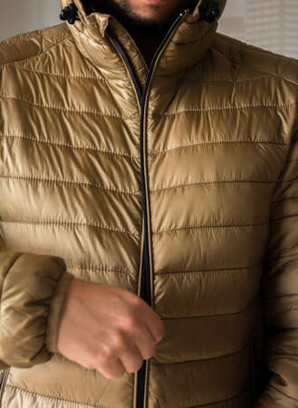 Golden man jacket, perfect for cold winter days.の写真素材