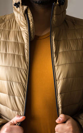 Golden man jacket, perfect for cold winter days.の写真素材