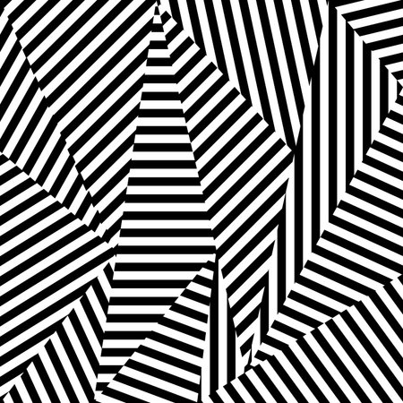 Abstract background of striped shapes. Black and white texture.のイラスト素材