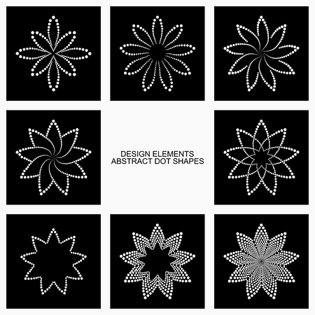Abstract dotted shapes. Vector set of design elements and icons.のイラスト素材