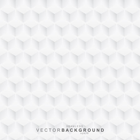 White geometric texture - seamless. 3d cubes pattern.のイラスト素材