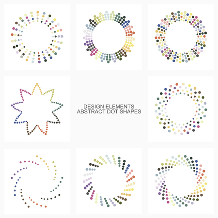 Abstract colorful dot shapes.Vector set of design elements and icons.のイラスト素材