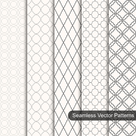 Set of vector ornament seamless patterns. Vintage backgrounds.のイラスト素材