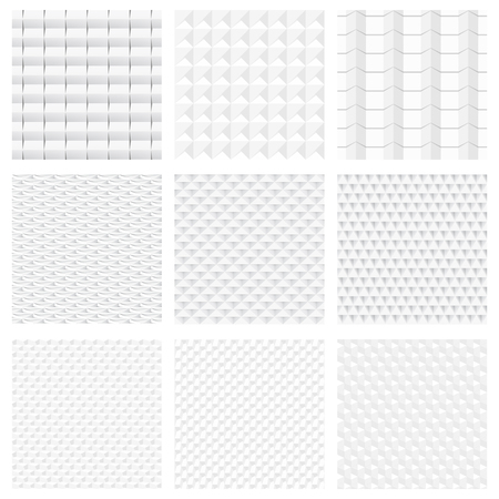White geometric textures - a seamless vector backgroundのイラスト素材