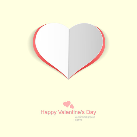 Happy Valentines Day - Paper heart. Vector background.のイラスト素材