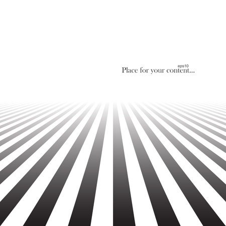 Abstract striped background with perspective. Black and white texture.のイラスト素材