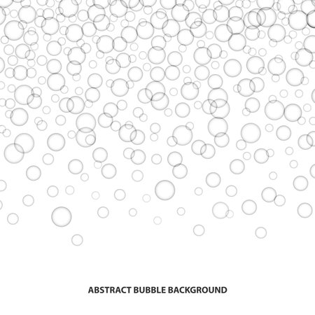 Abstract bubble background. Transparent bubbles on a white background. Vector illustration .のイラスト素材