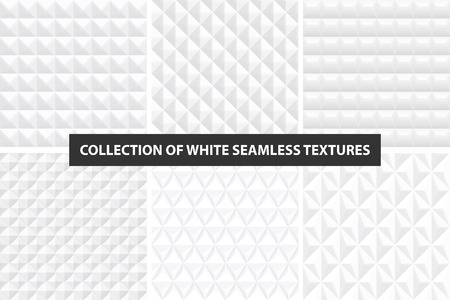Beautiful decorative textures - white seamless geometric backgrounds.のイラスト素材