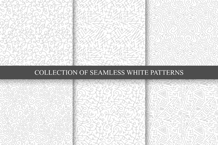 Hand drawn seamless curly patternsのイラスト素材