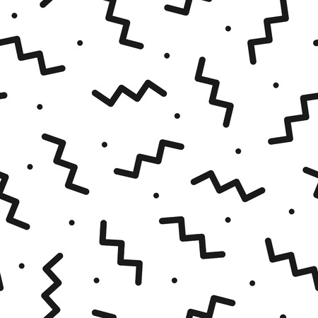 Retro memphis pattern - seamless background. Fashion 80-90s.のイラスト素材