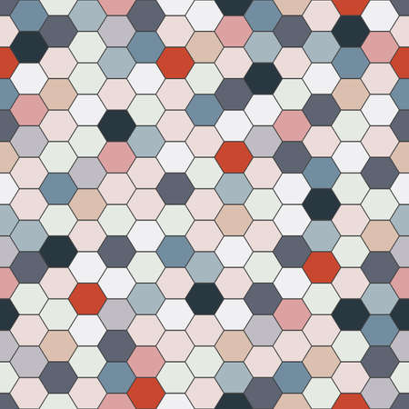 Fashion seamless pattern - colorful mosaic hexagon texture.のイラスト素材