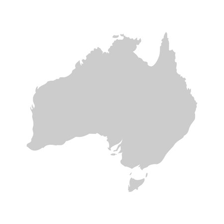 Australia continent. Gray vector template.のイラスト素材
