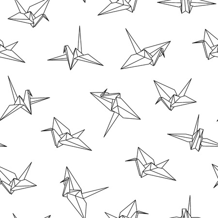 Vector seamless pattern with origami birds. Abstract creative backgroundのイラスト素材