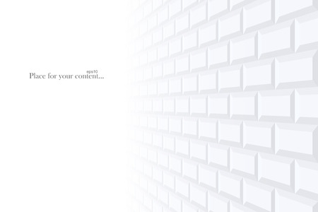 Brick wall abstract vector background with perspective. White texture.のイラスト素材