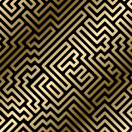 Seamless striped geometric luxury pattern - vector creative background. Gold gradient design.のイラスト素材