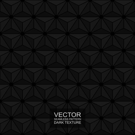 Dark seamless polygonal 3d texture - black triangular pattern. Creative stylish backgroundのイラスト素材