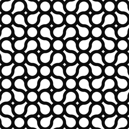 Seamless geometric pattern - modern black and white stylish texture with creative shapes. Simple graphic designのイラスト素材