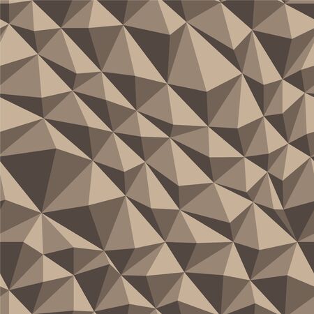 Vector seamless geometric polygonal texture. Distorted beige triangle pattern.のイラスト素材