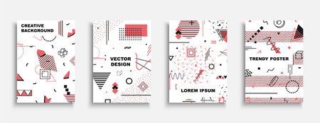 Set of vector colorful contemporary covers, templates, posters, placards, brochures, banners, flyers...