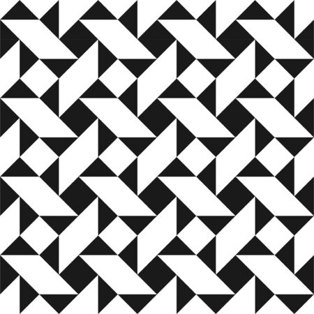 Vector creative seamless geometric pattern. Textile striped black and white texture. Abstract monochrome fabric backgroundのイラスト素材