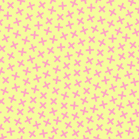 Bright seamless geometric pattern. Abstract trendy vibrant background. Color cross mosaic texture. Fashion design - retro style 80 - 90sのイラスト素材