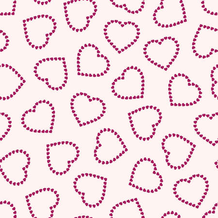 Vector seamless pattern with hearts. Repeatable Valentines day background - creative design. Pink fashion love printのイラスト素材