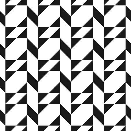 Vector creative seamless geometric pattern. Textile striped black and white texture. Abstract monochrome fabric backgroundのイラスト素材
