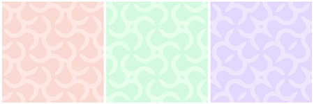 Set of vector colorful seamless geometric patterns - delicate creative design. Vibrant curly backgrounds, endless curve texturesのイラスト素材