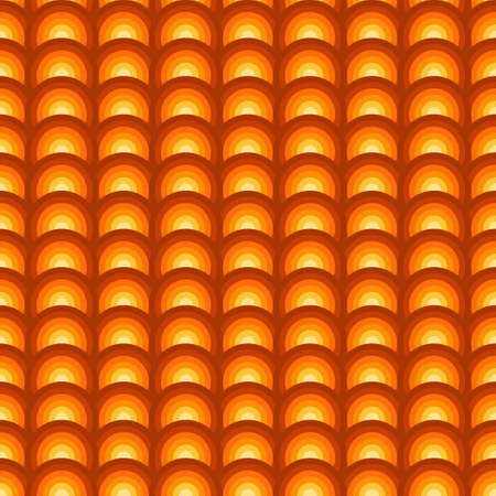 Vector seamless geometric pattern. Mosaic circles design. Bright fashion repeatable background. Vintage stylish printのイラスト素材