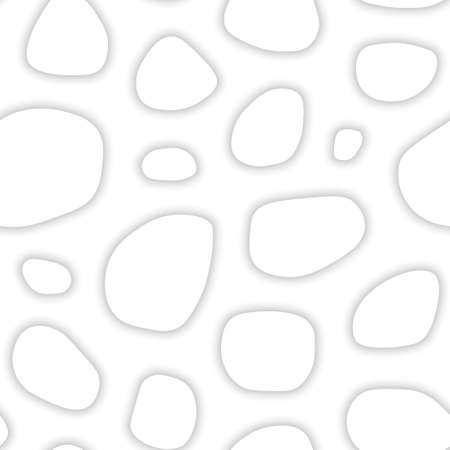 Vector seamless pattern with spots. White abstract shaped minimalistic background. Creative trendy endless backgroundのイラスト素材