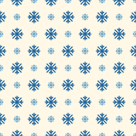 Vector snowflakes seamless geometric pattern. Repeatable blue christmas background. Trendy endless...