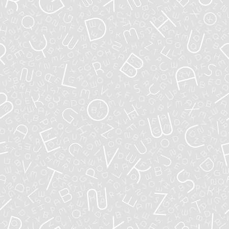 Stylish seamless vector alphabet pattern. Fashion grey repeatable backgroundのイラスト素材