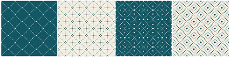 Set of vector seamless dotted patterns - color geometric elegant design. Minimalistic stylish...