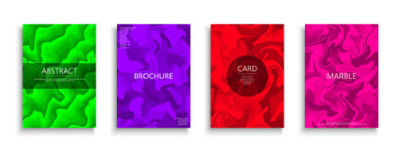 Set of bright colorful posters,cards, brochures, flyers, backgrounds, banners, placards and ect. Abstract painting marble covers - vibrant trendy designのイラスト素材