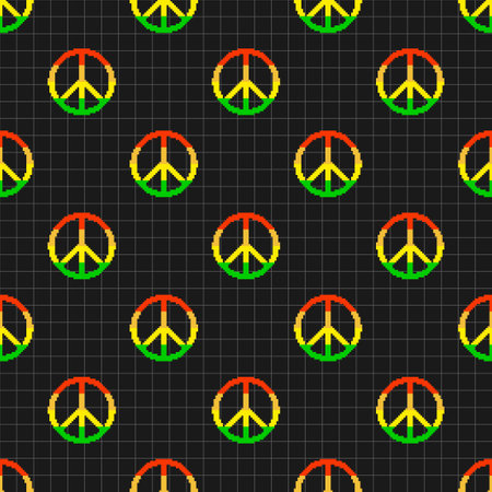 Vector colorful seamless retro pattern. Fashion style 80-90s. Dark vintage grid texture. Abstract trendy backgroundのイラスト素材