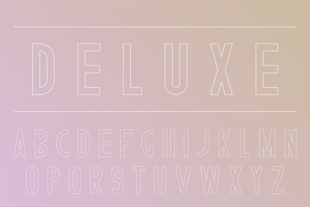 Vector stylish font. Modern english alphabet, thin linear latin lettersのイラスト素材