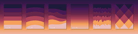 Collection of vector abstract templates, posters, placards, brochures, banners, flyers, backgrounds and etc. Contemporary minimal color gradient covers, prints, cardsのイラスト素材