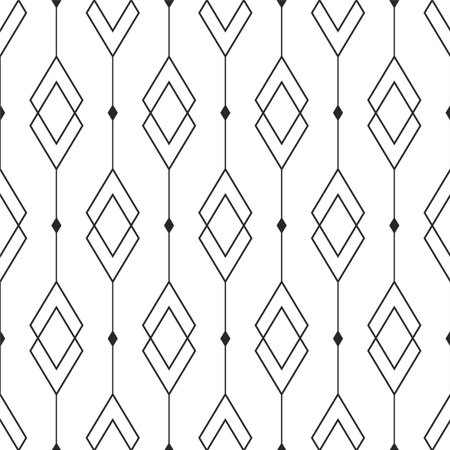 Vector seamless creative geometric pattern - elegant black and white design. Decorative minimalistic background. Endless textile printのイラスト素材