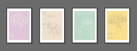Set of drawing floral covers, templates, placards, brochures, banners, flyers and etc. Beautiful...
