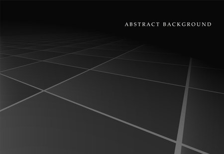Abstract black infinity background with perspective. Dark gray tile floor surface - geometric design. Placard, banner, presentation templateのイラスト素材