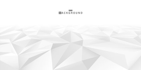 Abstract background with perspective. Creative 3d surface with white and gray geometric polygon shapes. Business corporate design. Poster, banner, presentation templateのイラスト素材