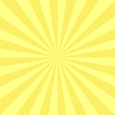 Bright yellow striped abstract sunny background. Vintage radial art print. Pop vibrant artwork sun pattern for your design and ideas. Vector illustrationのイラスト素材