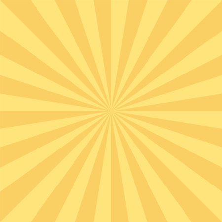 Bright orange striped abstract sun background. Vintage radial art print. Pop vibrant artwork pattern for your design and ideas. Vector illustrationのイラスト素材