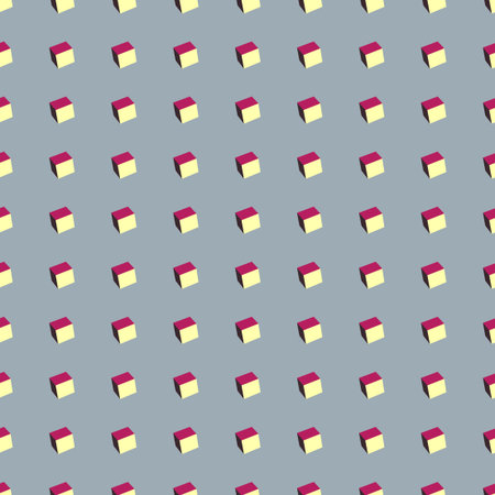 Vector  geometric art isometric creative pattern. Cubes repeatable color 3d shapes - repeatable...