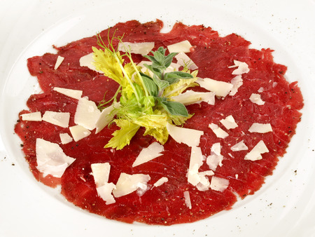 Carpaccio on white Backgroundの写真素材