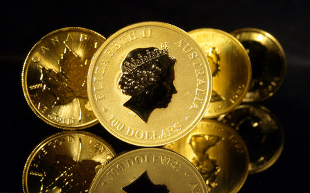 Gold Coins - White Background