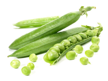 Ripe Peas on white background - Isolatedの写真素材