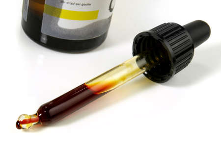 Liquid iodine on white background - isolatedの写真素材