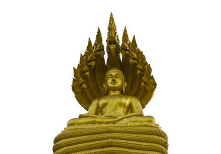 Isolation of Buddha statue with 9 head nagasの写真素材