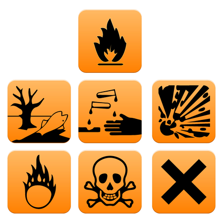 Hazard pictograms of Europe standard vector illustrationのイラスト素材